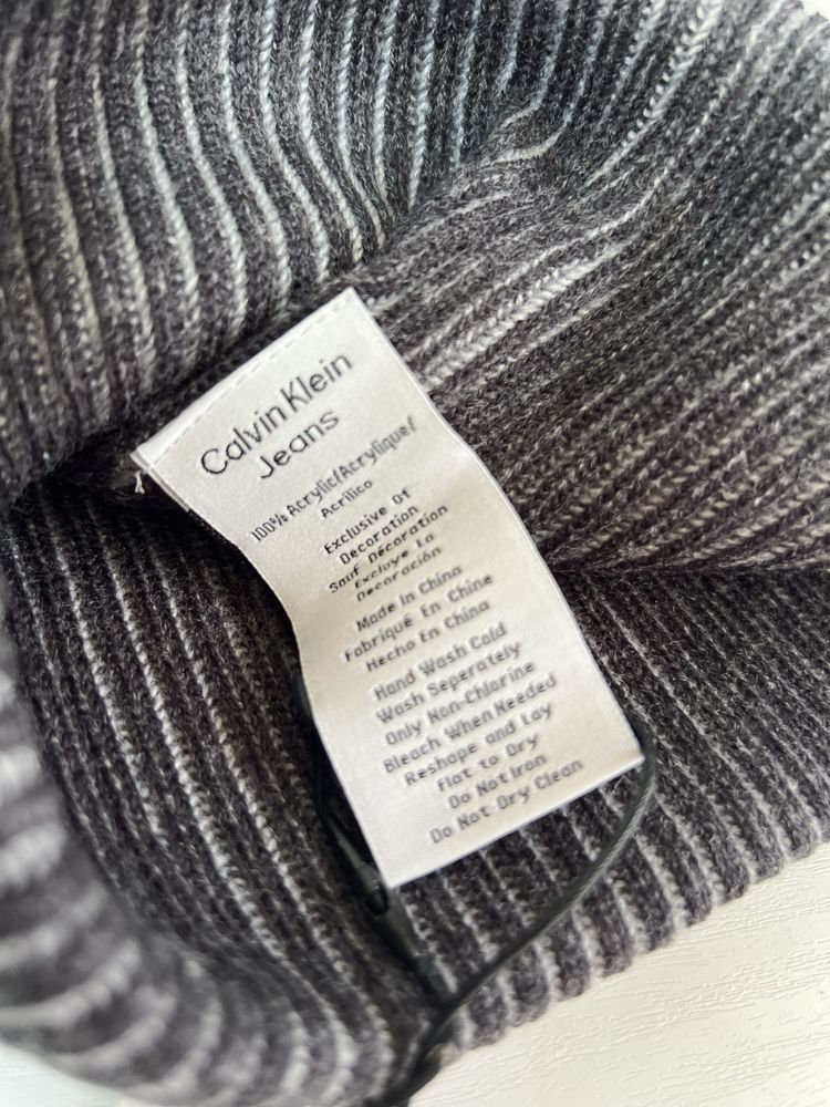 Чоловіча шапка calvin klein mens beanie ribbed