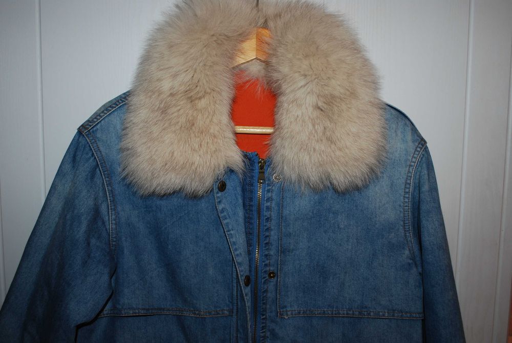 Удлинённая джинсовая куртка (2 в1)с нат.мехом