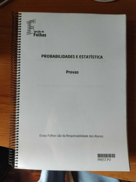 Sebenta "Probabilidades e Estatística - Provas"