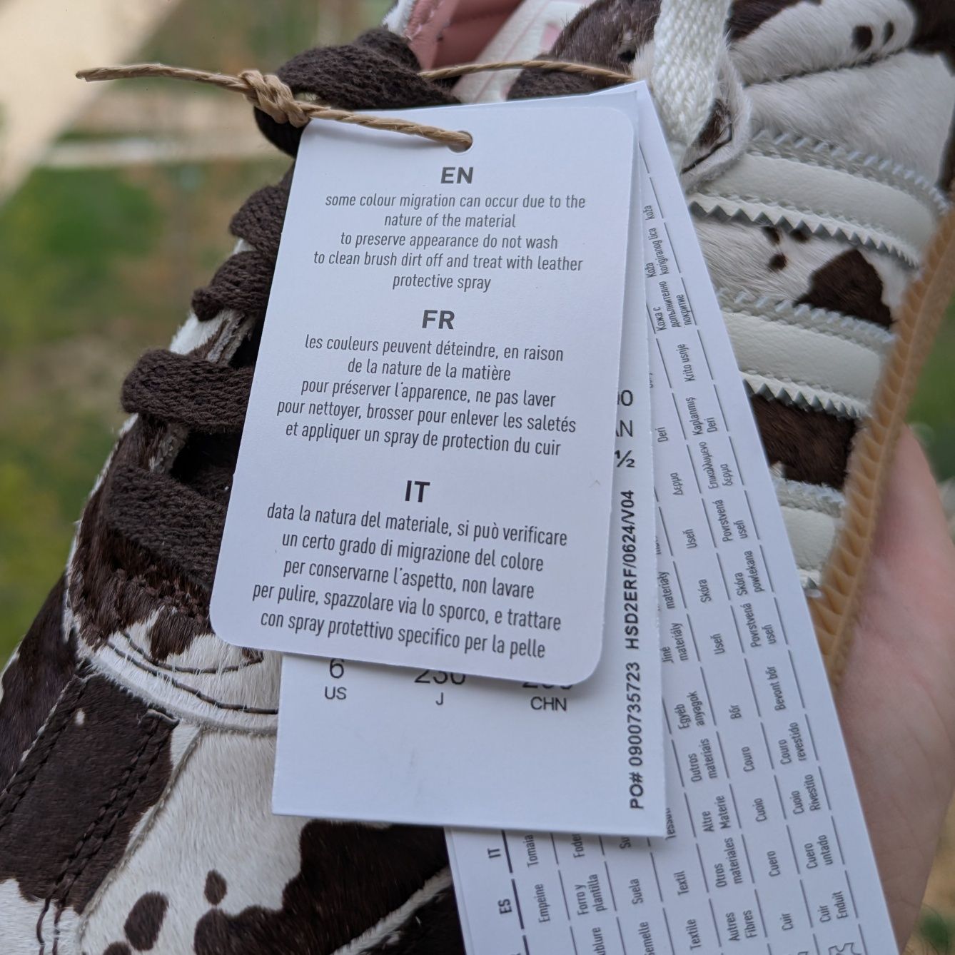 Adidas Samba Cow Print 37 1/3