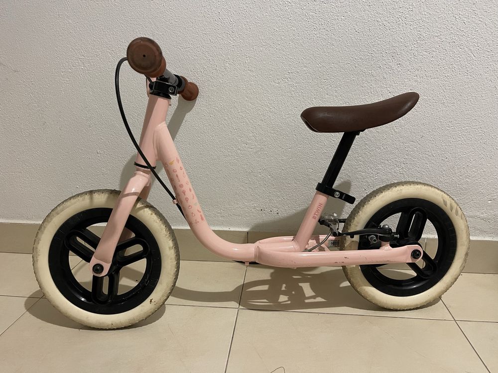 BICICLETA DE APRENDIZAGEM Criança 10”  Runride 500 Rosa/Beje