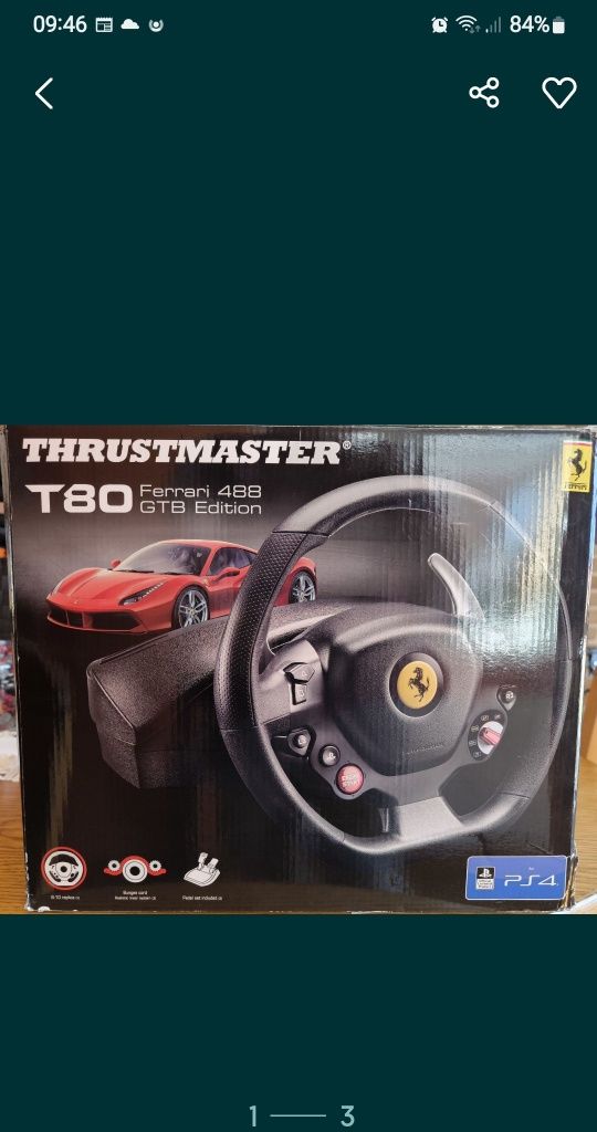 Kierownica  Thrustmaster T80 PS 4 ps5 PC Ferrari