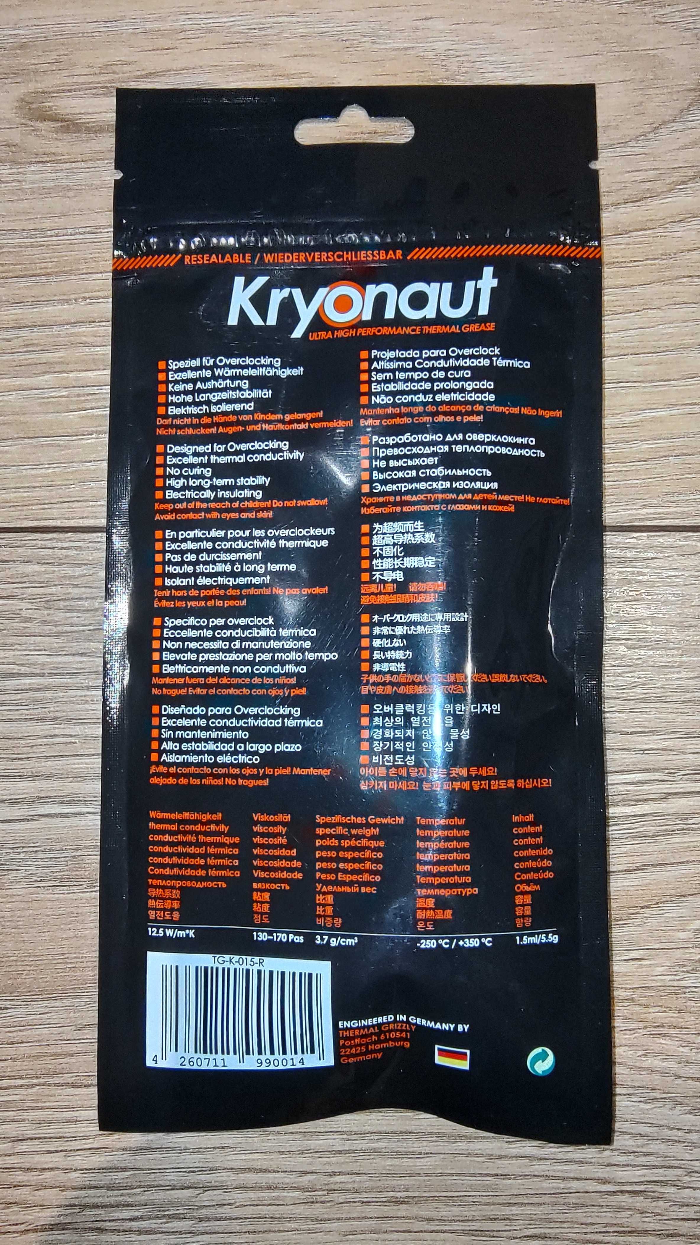 Pasta termoprzewodząca Thermal Grizzly Kryonaut 5,55g