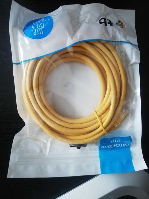 TB PATCHCORD Kategoria 6 RJ45 UTP 5M - żółty