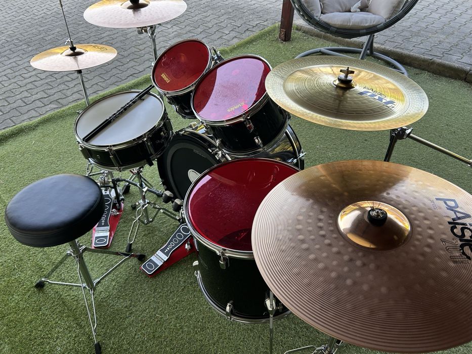 Perkusja MAPEX - Talerze PAISTE 201 + naciągi EVANS