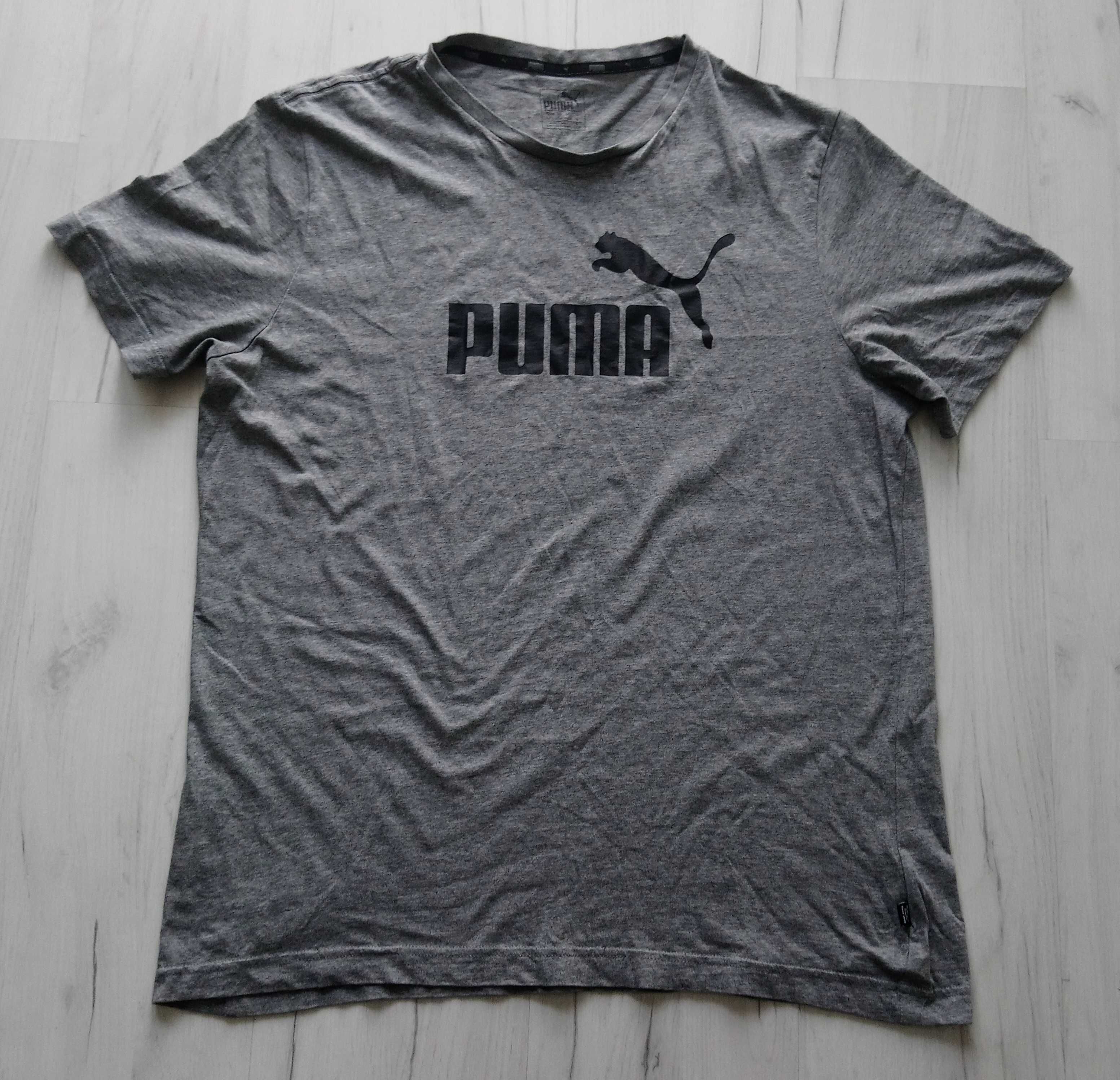 Efektowna koszulka męska t-shirt PUMA rozmiar XL szara