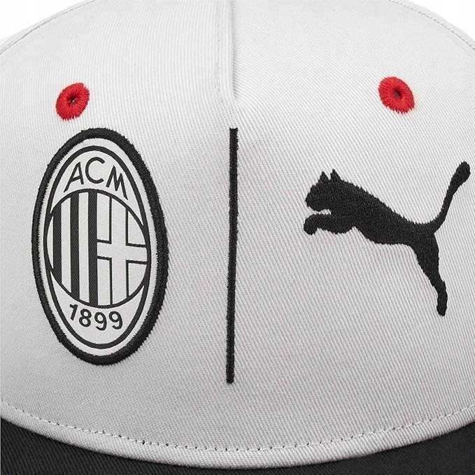 PUMA AC MILAN Licencjonowana bawełniana biała czapka z daszkiem kibica