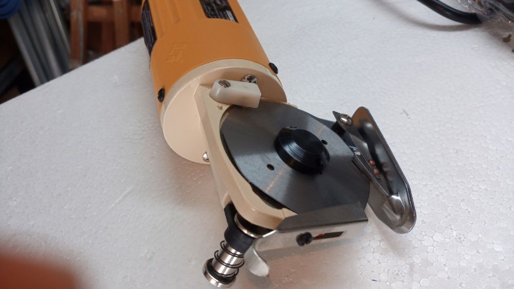 maquina corte circular tecido, malhas, couro cartão tesoura electrica