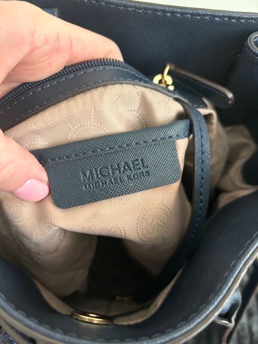 Michael Kors hamilton large navy torba duża złote okucia