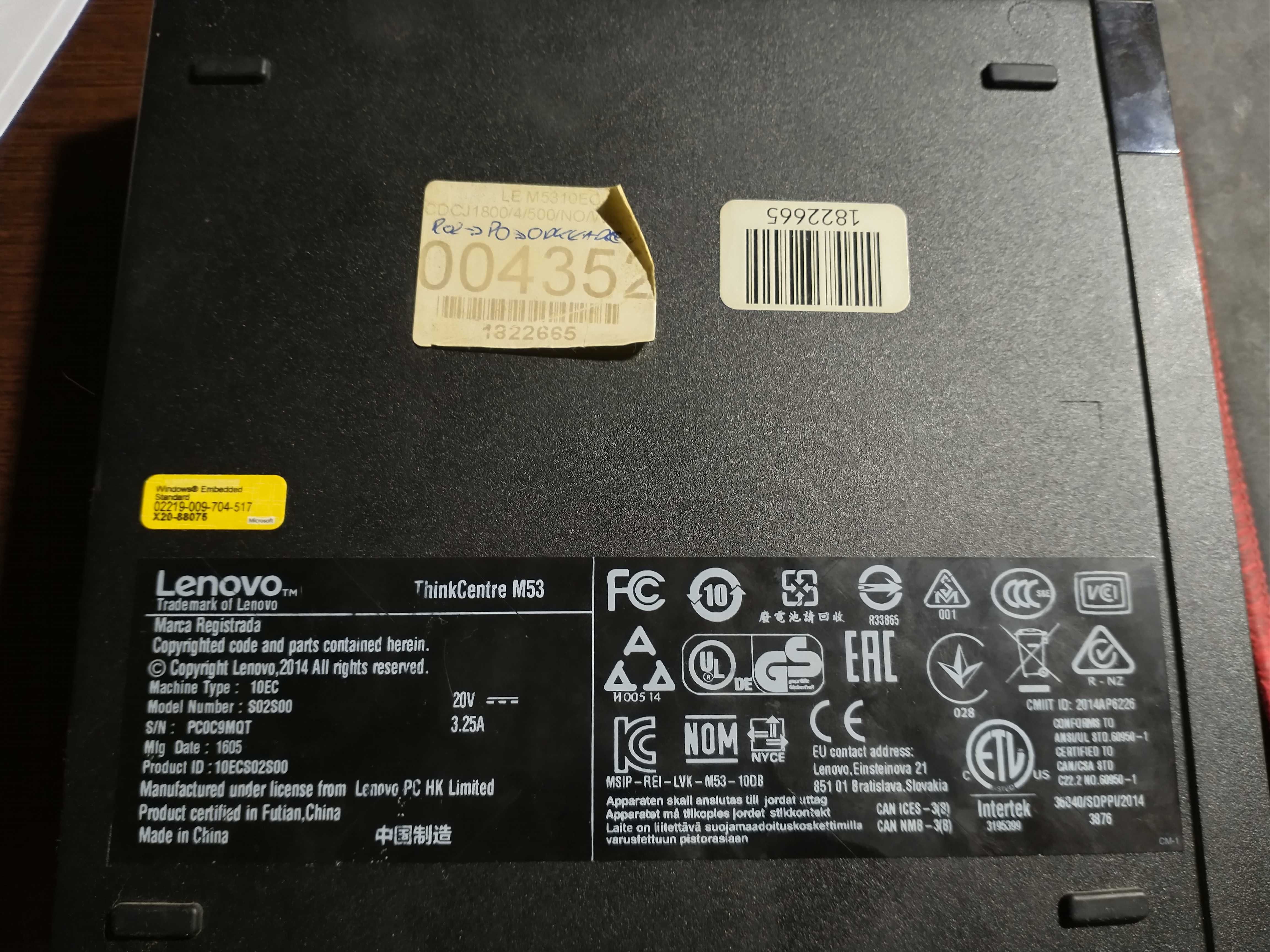 Mini PC ,Lenovo M53 z monitorem. Batocera.