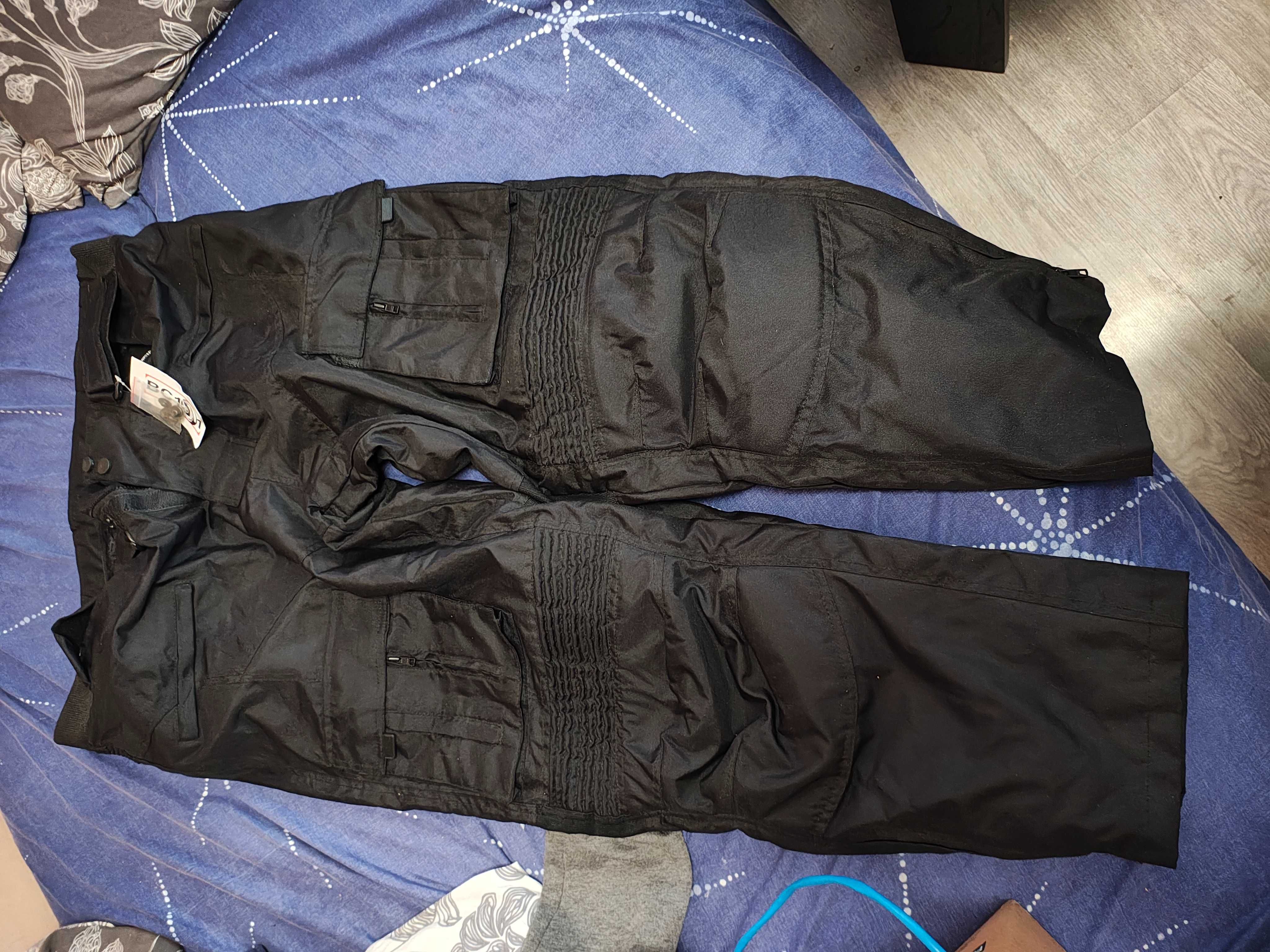 Spodnie na Motocykl Ciepłe Czarne Ochraniacze 4XL