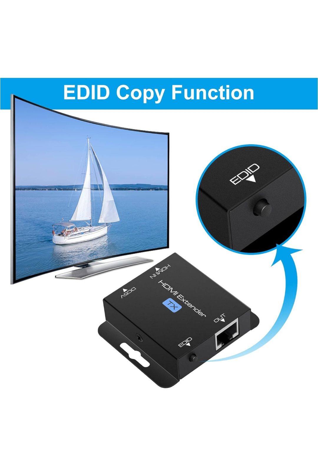 Подовжувач HDMI, через Cat5e/6/7 Ethernet, приймач передавача HDMI.