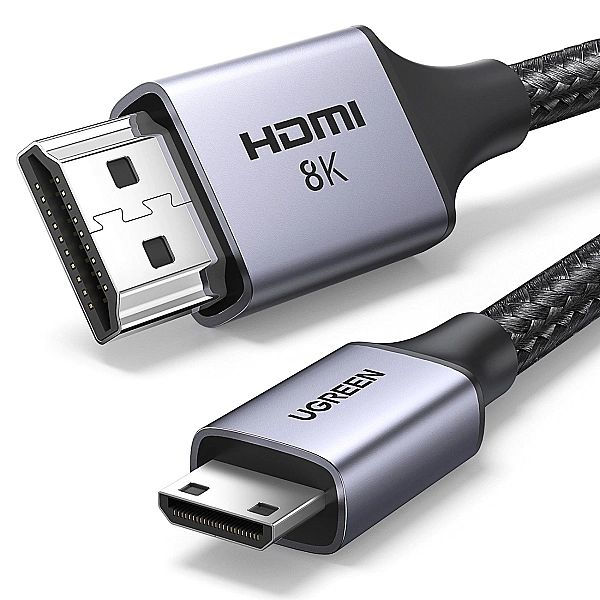 Kabel Ugreen HD163, 15514 mini HDMI / HDMI 2.1/8K 1m - szary