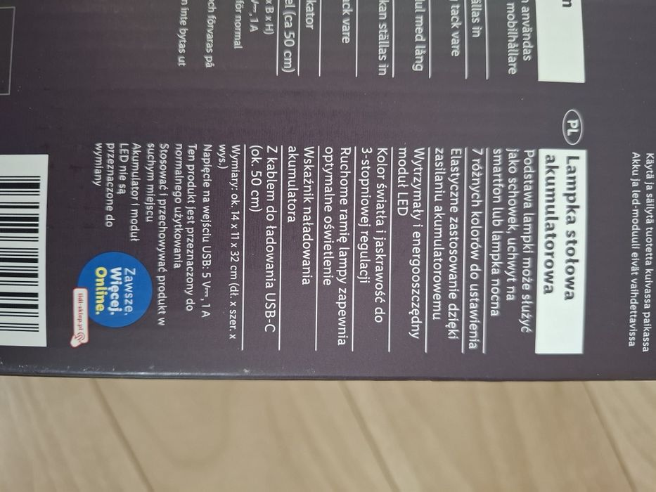 Lampka biurkowa ze zmianą kolorów