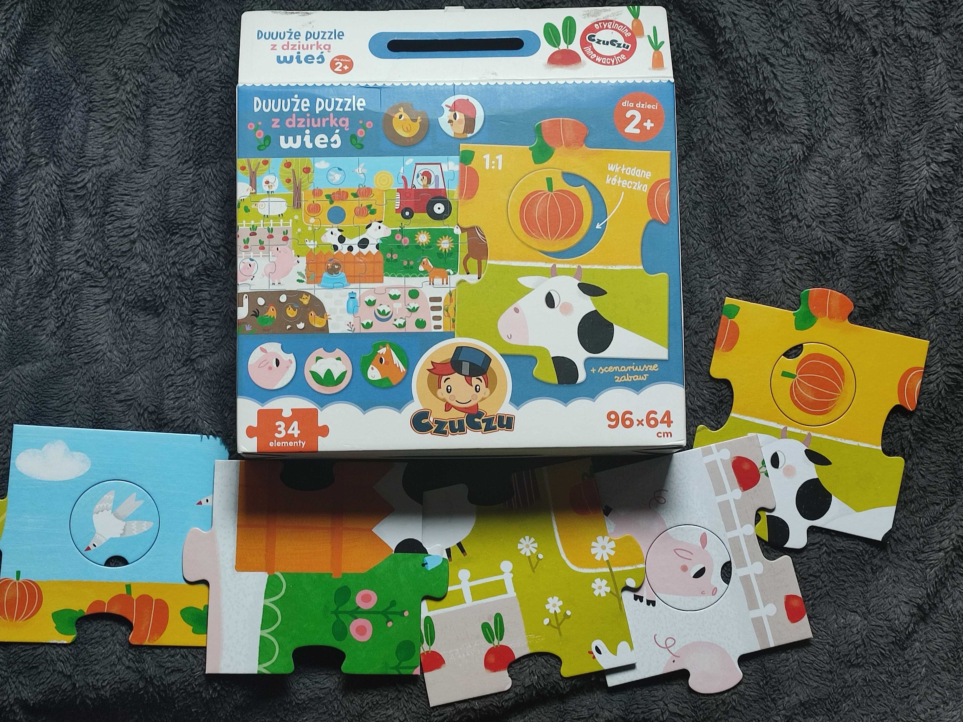 Duże puzzle z dziurką wieś CZUCZU 2+