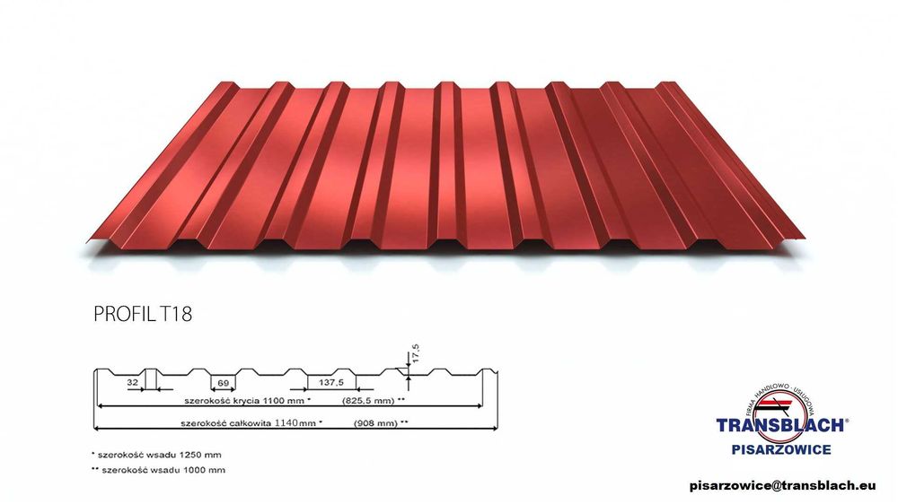 Blacha trapezowa T18 w kolorze antracyt RAL 7016