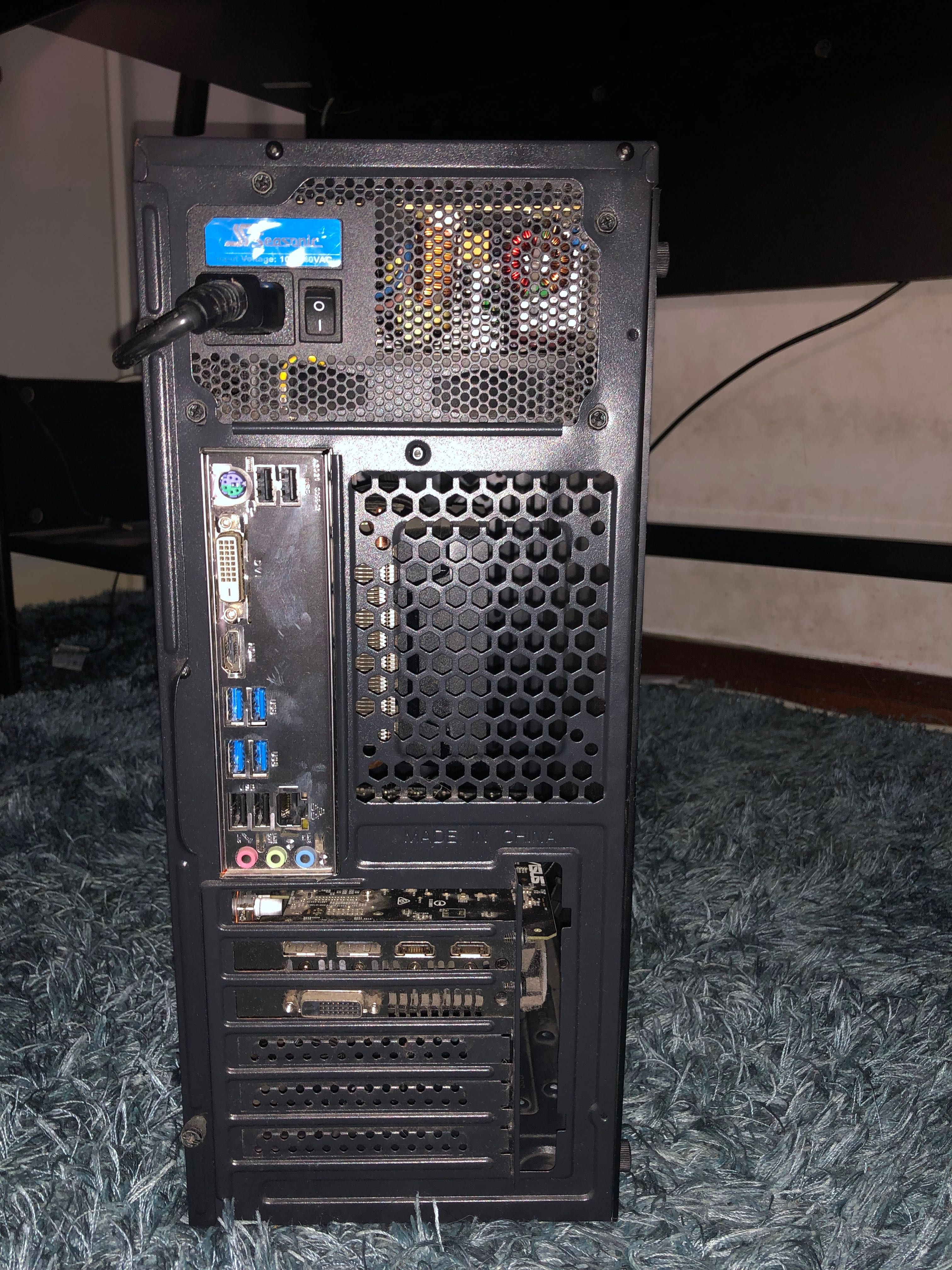 Desktop 1060 2gb 32gb RAM + motherboard, processador, 8gb RAM extras