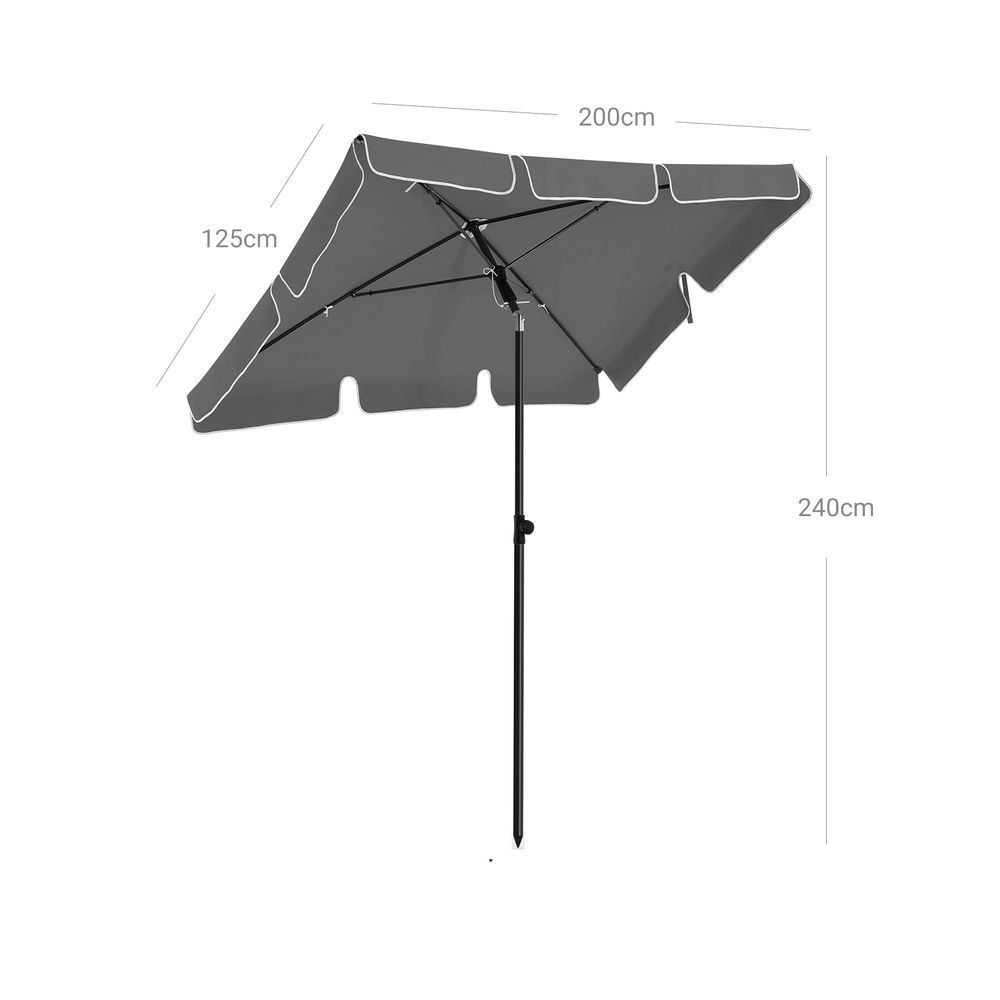 Parasol szary 200×125 cm