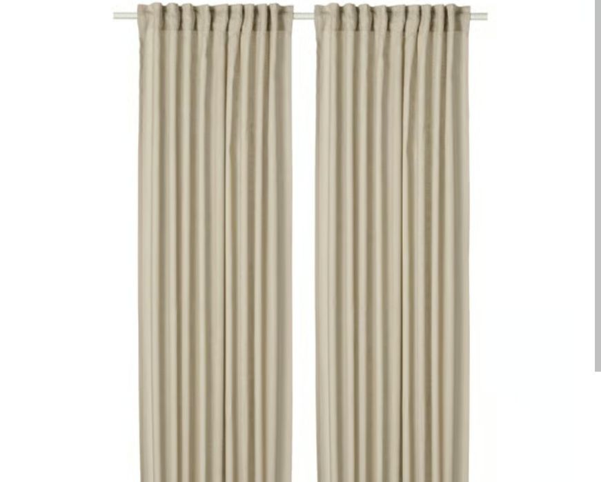 Cortinado franzido para calha ou varão (bege/ cor areia)