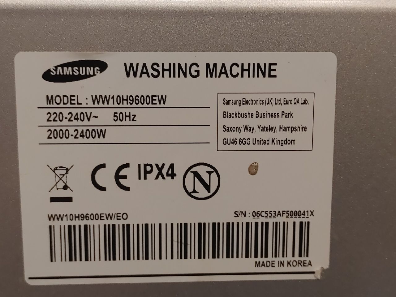 WW10H9600EW SAMSUNG transformator