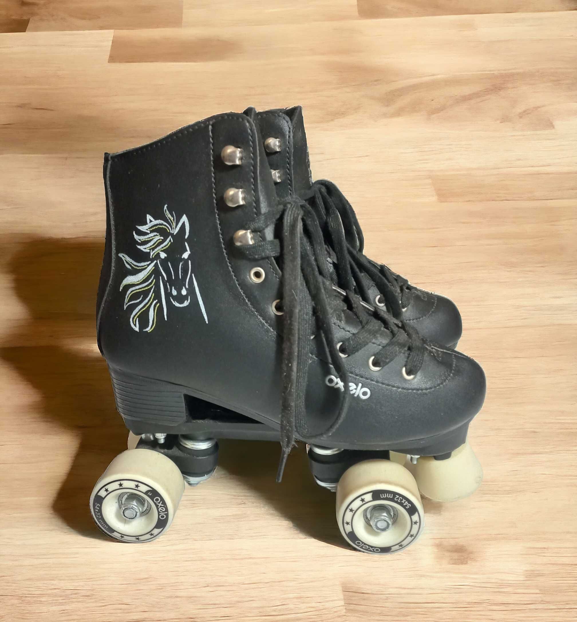 Patins Oxelo personalizados com cavalos pintados - como novos