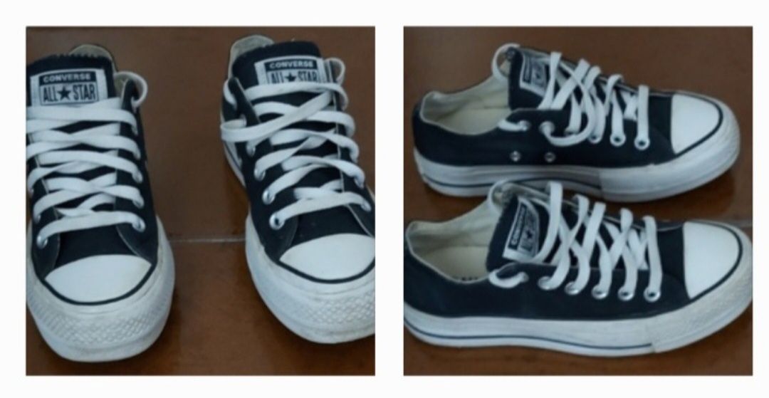 Converse pretas, brancas, azul claro tecido ou pele tamanho 36/ 36,5