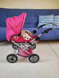 Wózek dla lalek dla lalki różowy