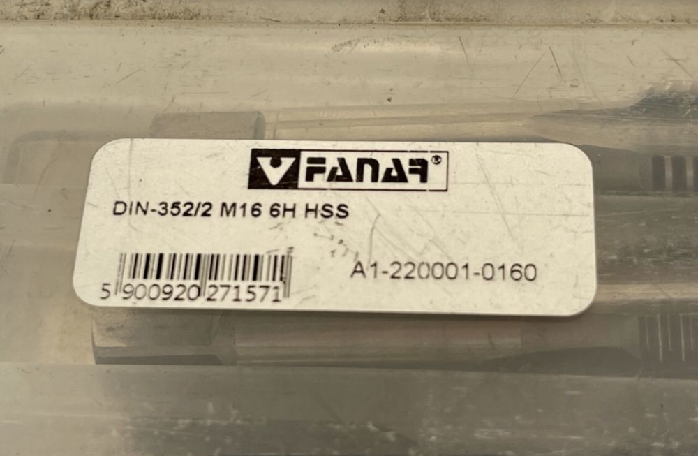 Fanar Gwintownik ręczny M16 NGMm/3 DIN-352/3 HSS trój sztukowy (3x)
