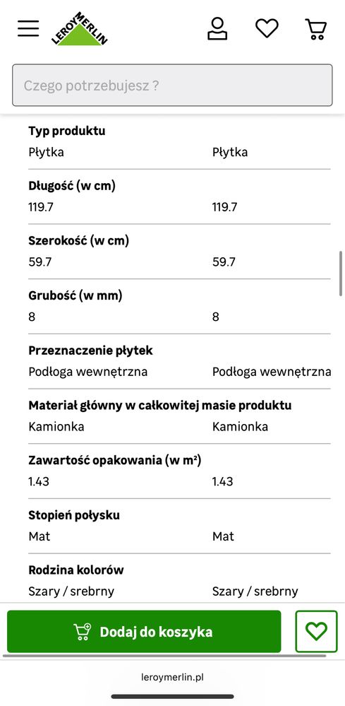 Płytka 120x60 Gres szkliwiony Tassero Graf 59.7x119.7 Artens