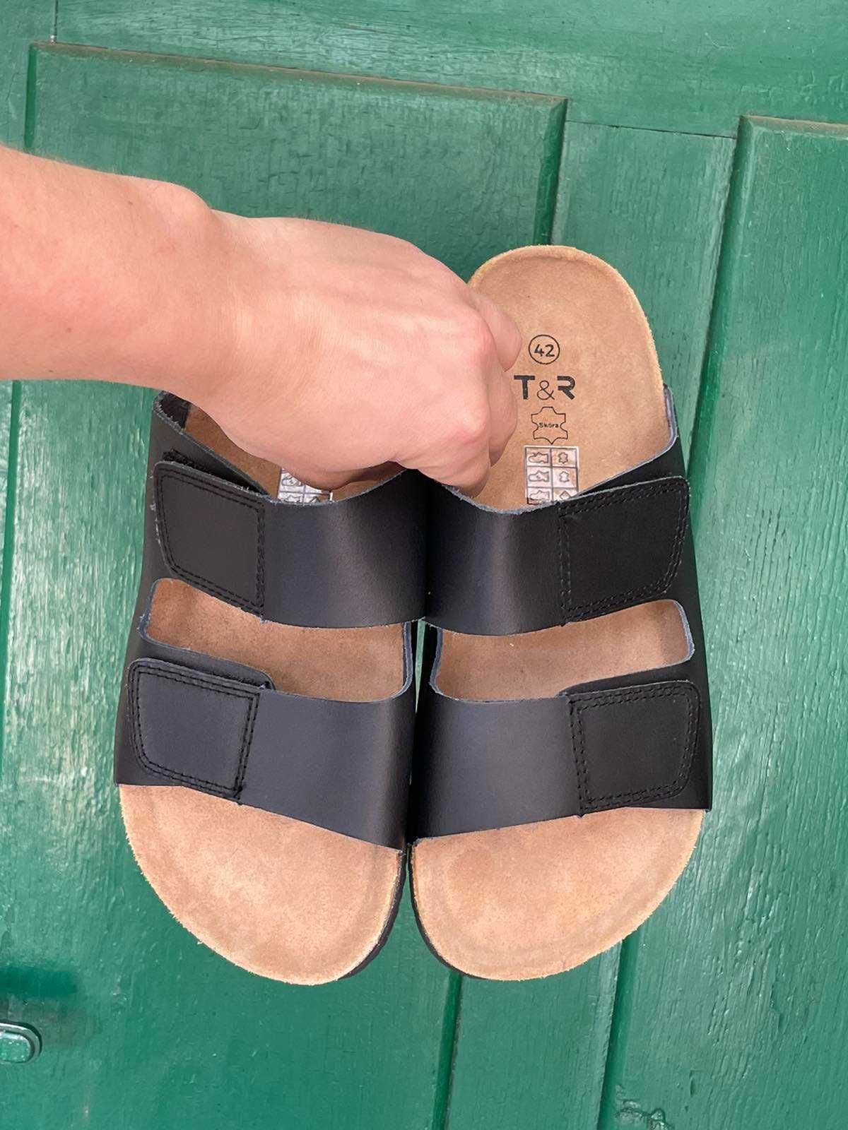 Шлепанцы сланцы тапочки шлепки кожа вьетнамки Birkenstock