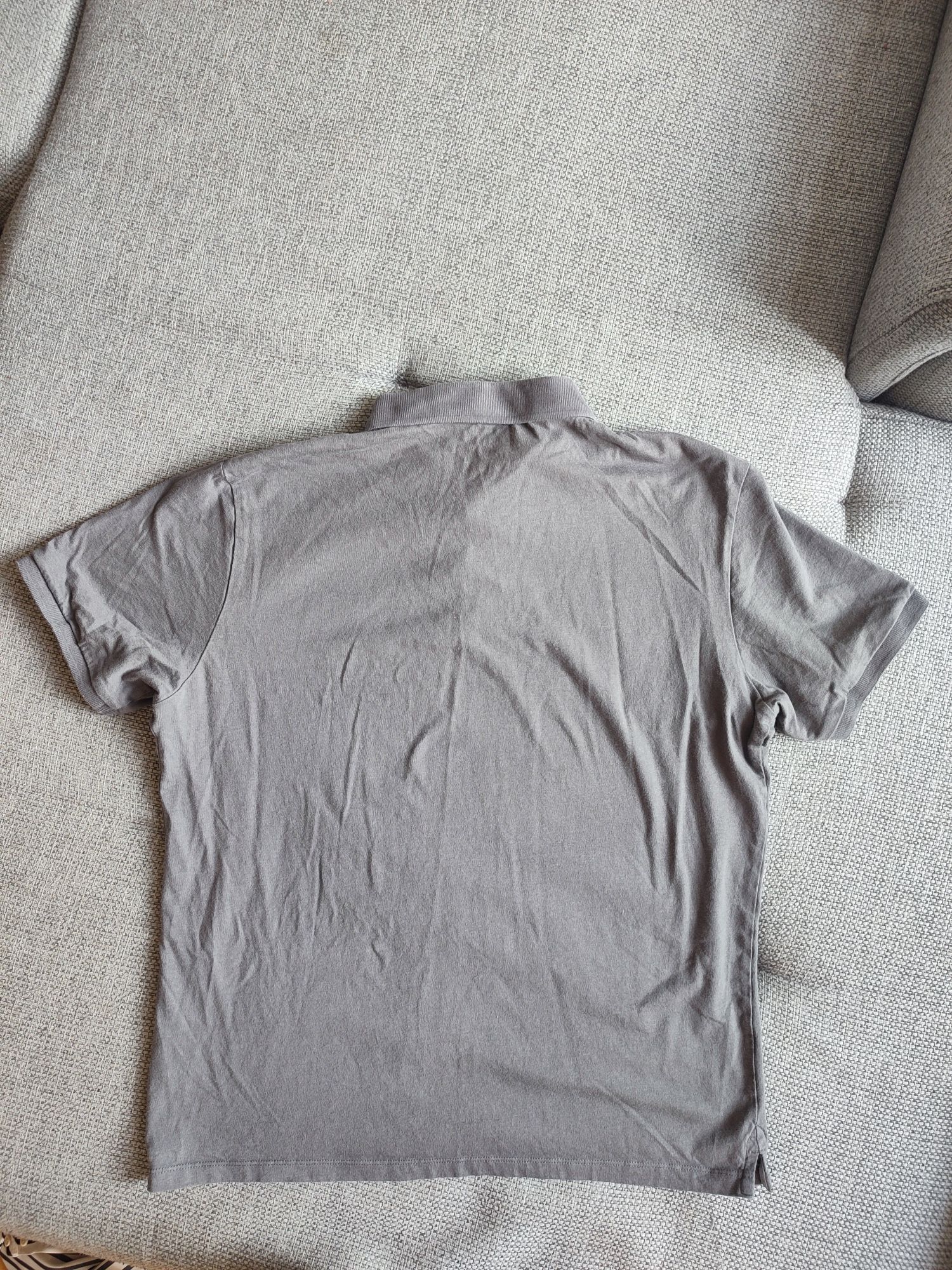 Szary t-shirt męski koszulka polówka polo Sinsay