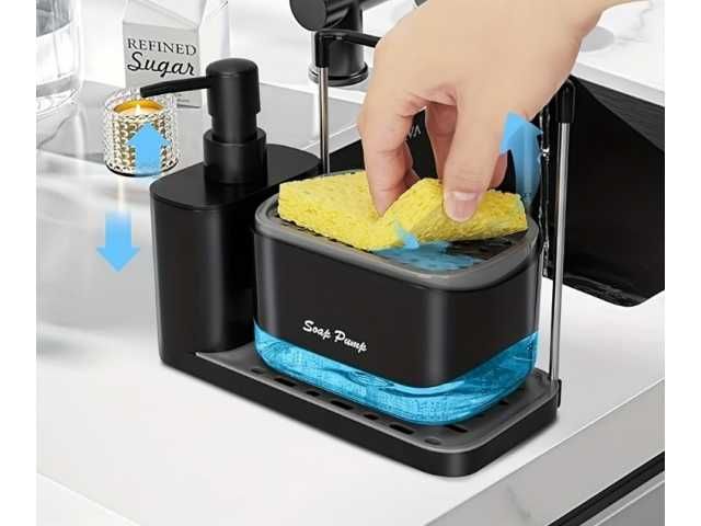 Zestaw Organizer Do Kuchni Dozownik Do Mydła Na Płyn Do Naczyń Pompką