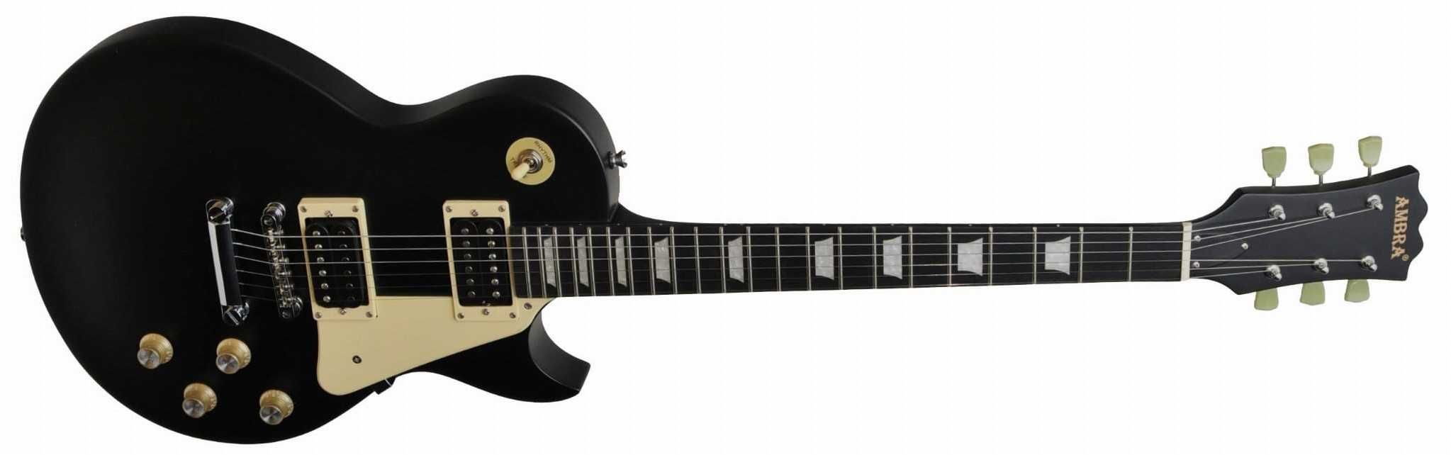 Ambra LP2 SBK gitara elektryczna typu Les Paul LP-2 wklejany gryf