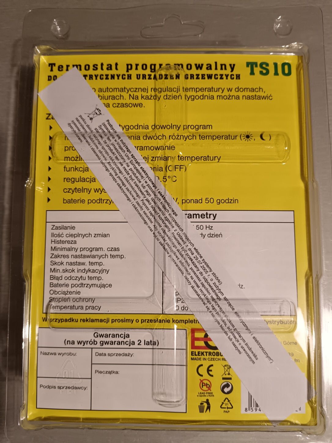 Termostat programowalny  do urządzeń grzewczych TS10