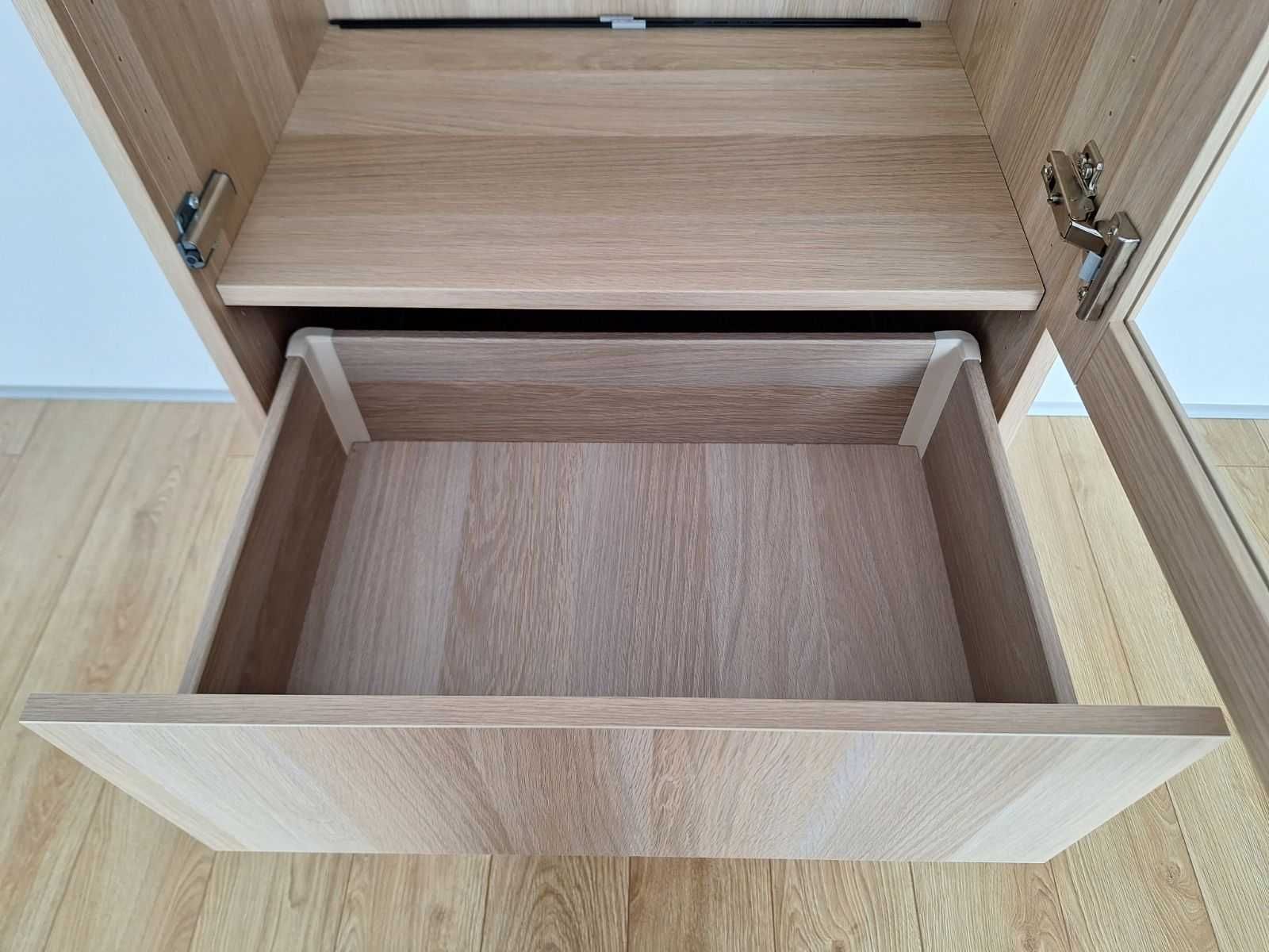 meble modułowe IKEA Besta dąb bejcowany na biało 60x40x128 cm