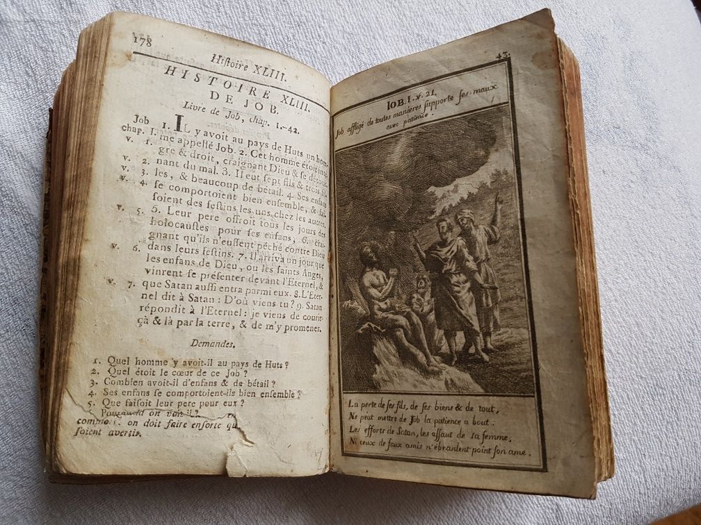 Antyk Starodruk XVIII wieczna Biblia Francuska