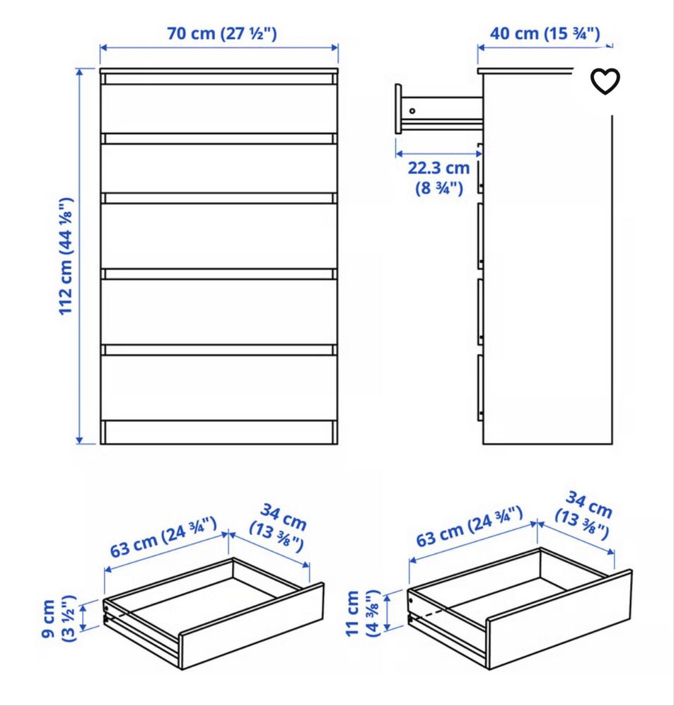 Cómoda branca Ikea