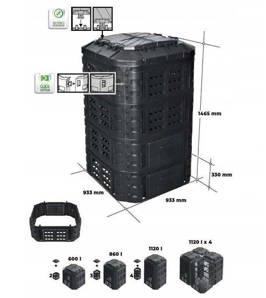 Kompostownik 1120 L na bioodpady Nowy Modularny! Waw