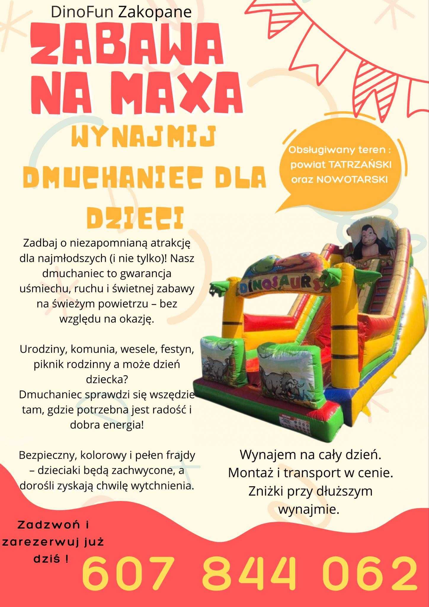 Dmuchaniec do wynajęcia Zakopane i okolice
