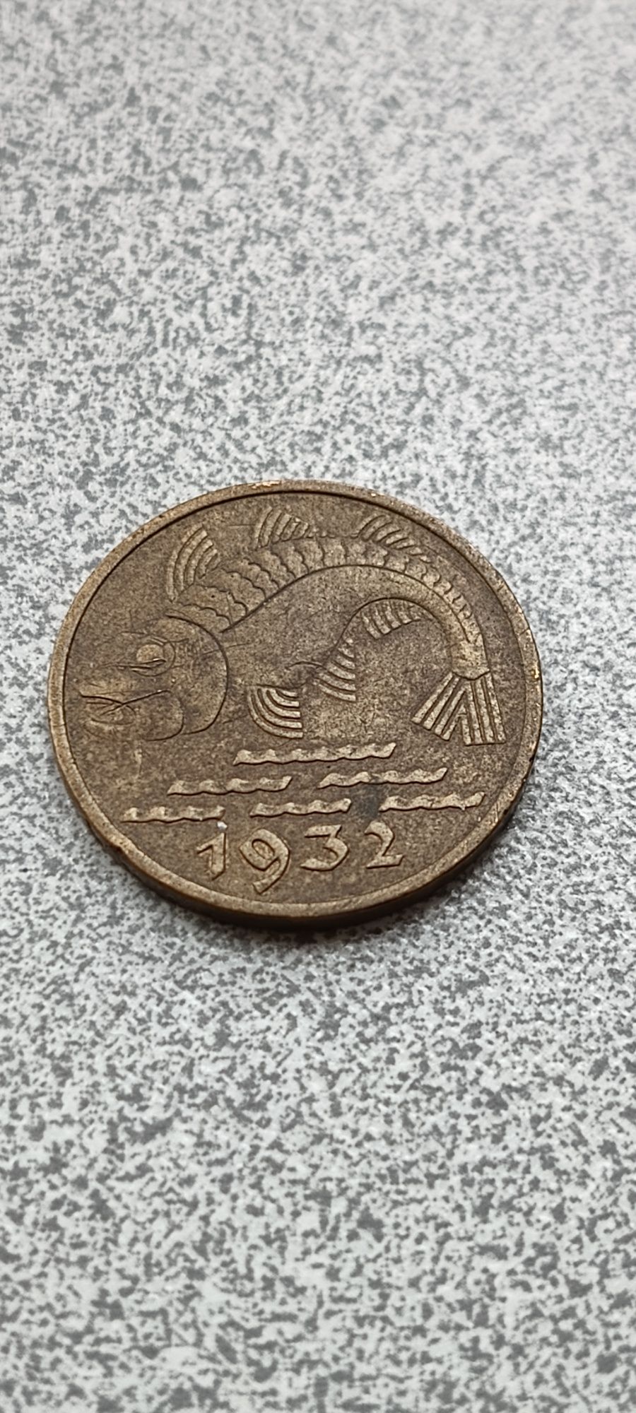 10 pfennig 1932 r. WMG Wolne Miasto Gdańsk dorsz