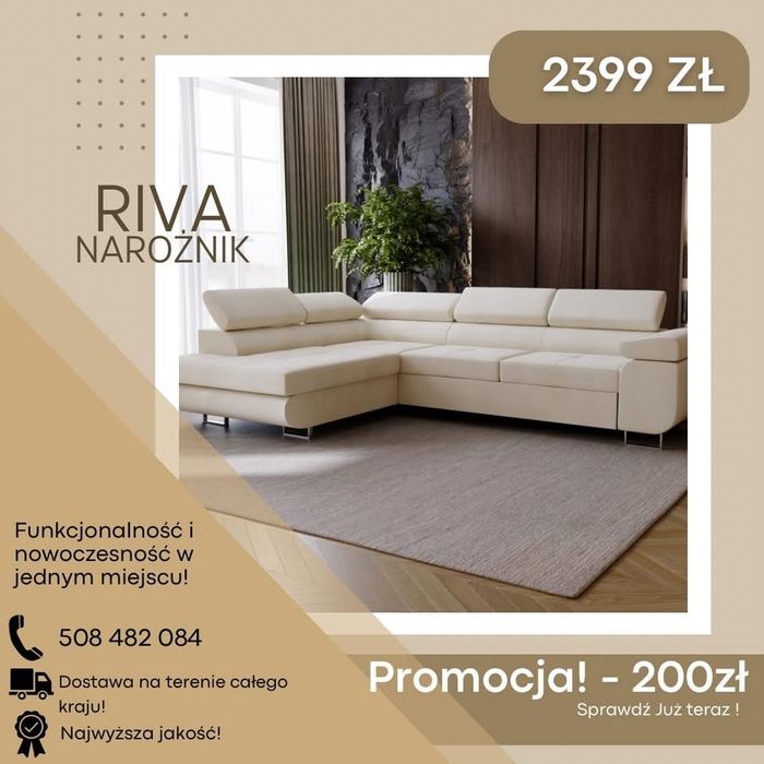 Narożnik od producent! duży Nowoczesny Ruchome zagłówki Piekny