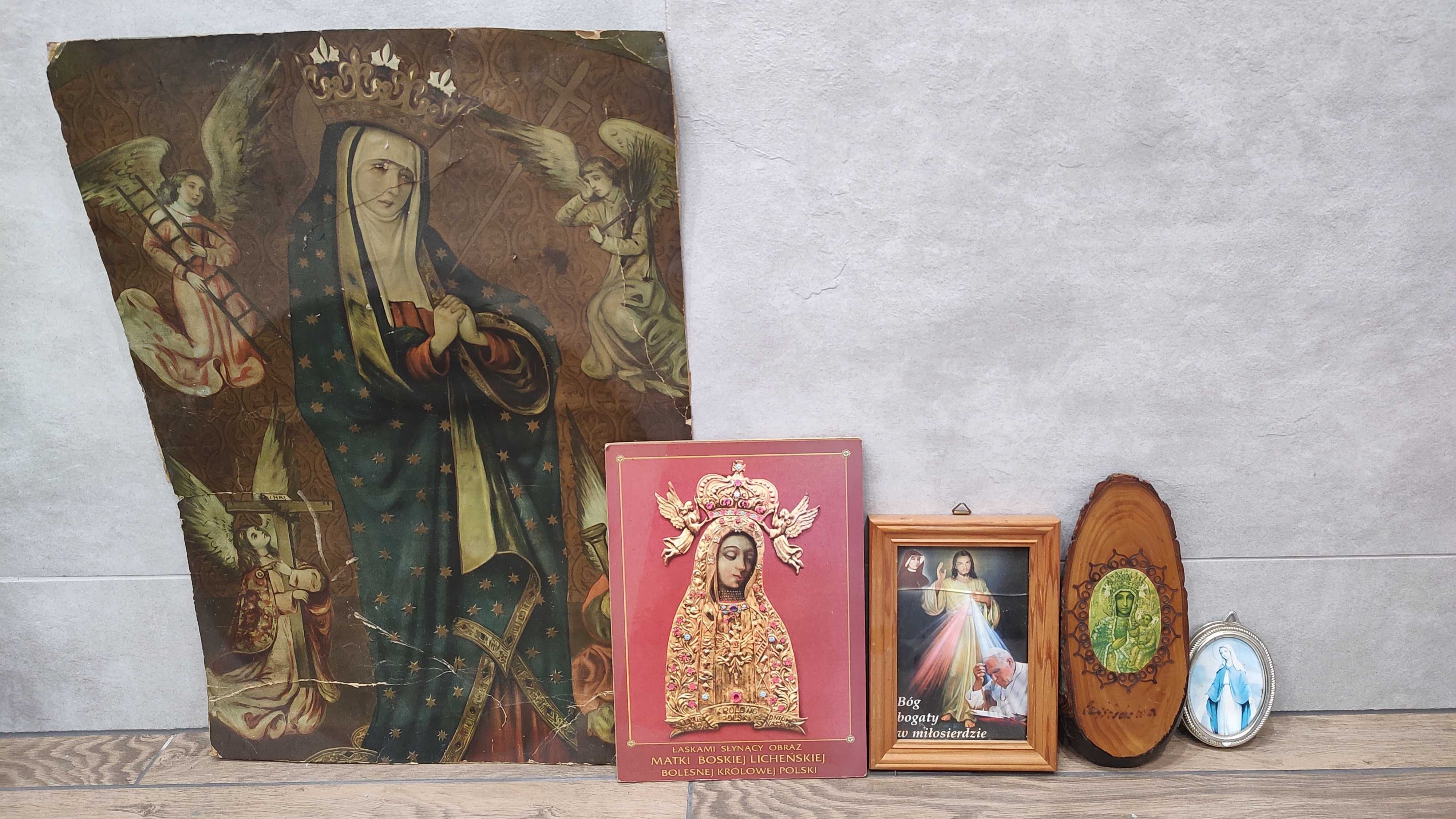 Obraz religijny matka boża papież Jezus miłosierdzie zestaw
