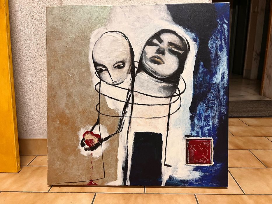 Conjunto 2 Telas: 110 x 180 e 60 x 60 "Amor Platónico" de Sofia Silva