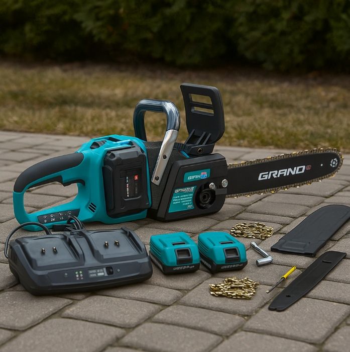 Акумуляторна ланцюгова пила GRAND гранд PRO АПЦ-40A/16"-8 (2 АКБ, 2 ши