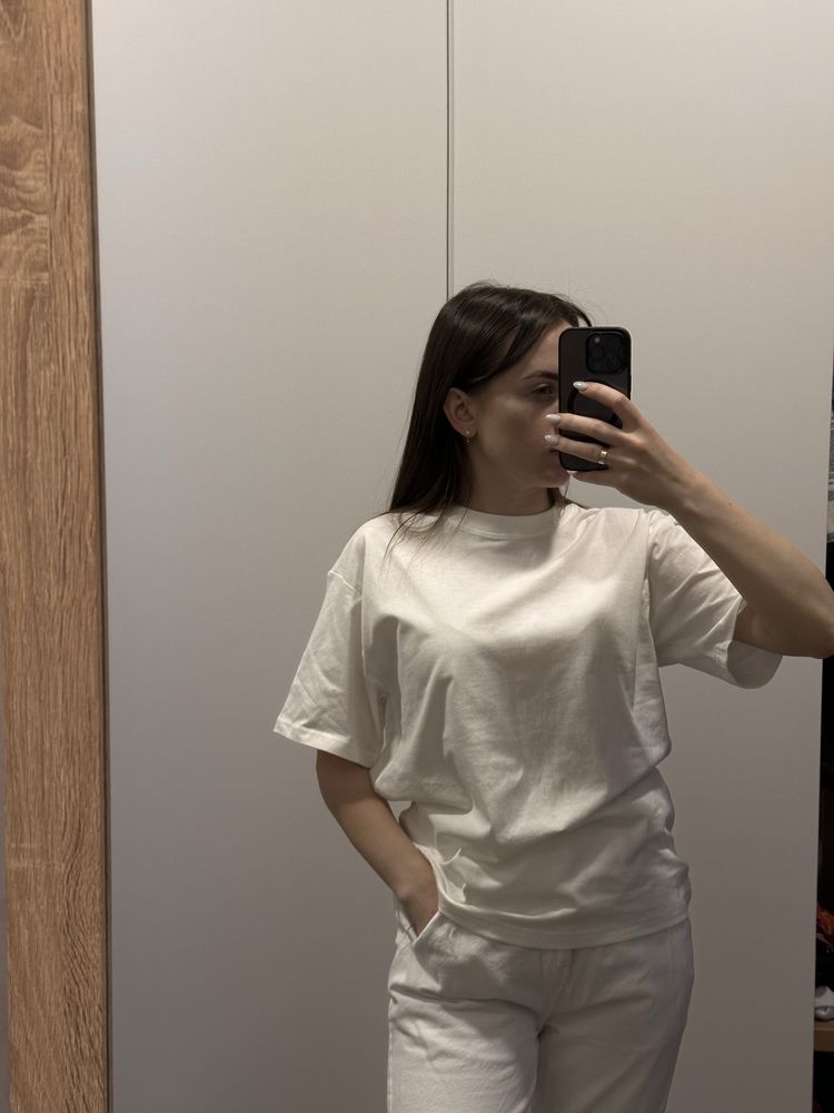 Стильна бавовняна футболка S M в стилі zara oversize літній одяг база