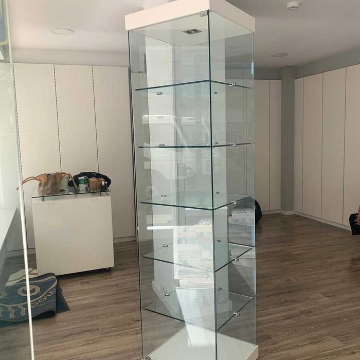 Vitrine de vidro para comercio