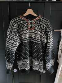 vintage norweski sweter Norwegia wełna z wełny