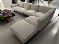 Sofa FlexForm, de penas, luxo italiano bege 3metros com chaise-long