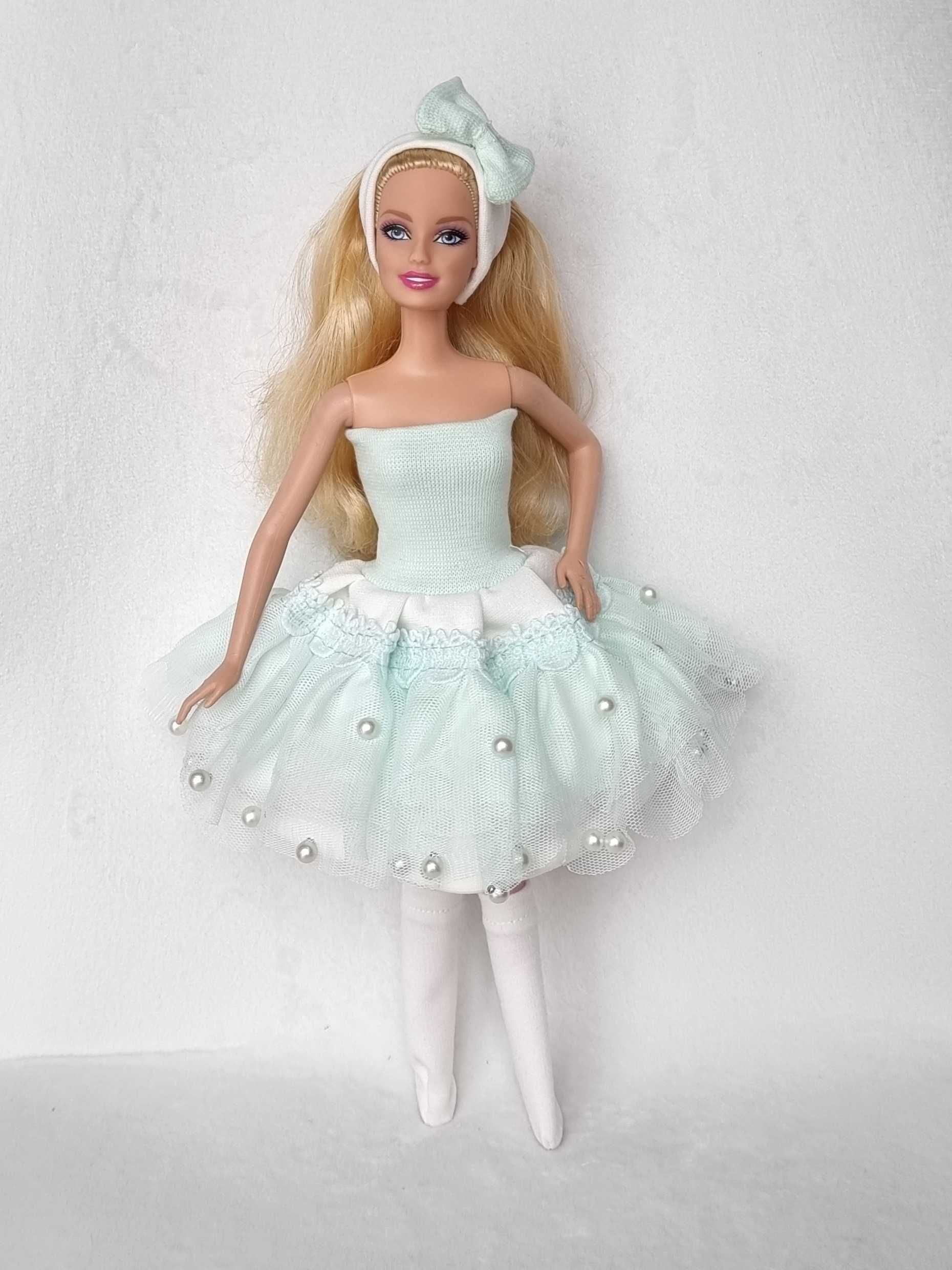 Sukienki ubranka dla lalki Barbie 5 szt. Lalka baletnica gratis