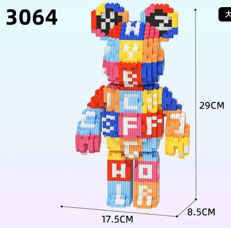 Magic Blocks ведмедик 3Д Конструктор 3065 Bearbrick Медведь 3D мишка